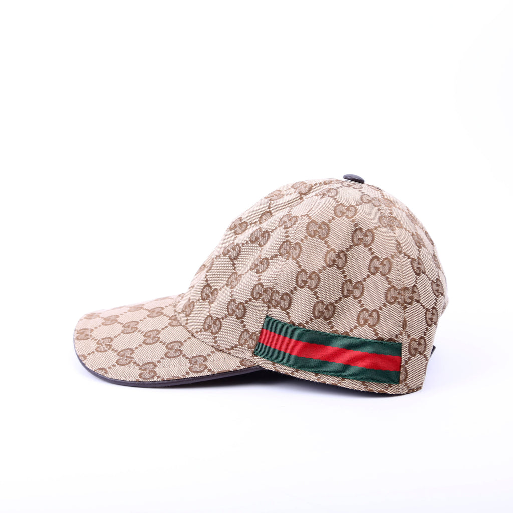 Gucci 200035 GG Canvas Web Hat Size Small