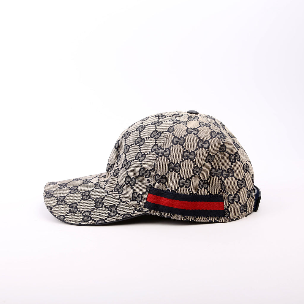 200035 GG Canvas Web Hat Size Extra Large Navy