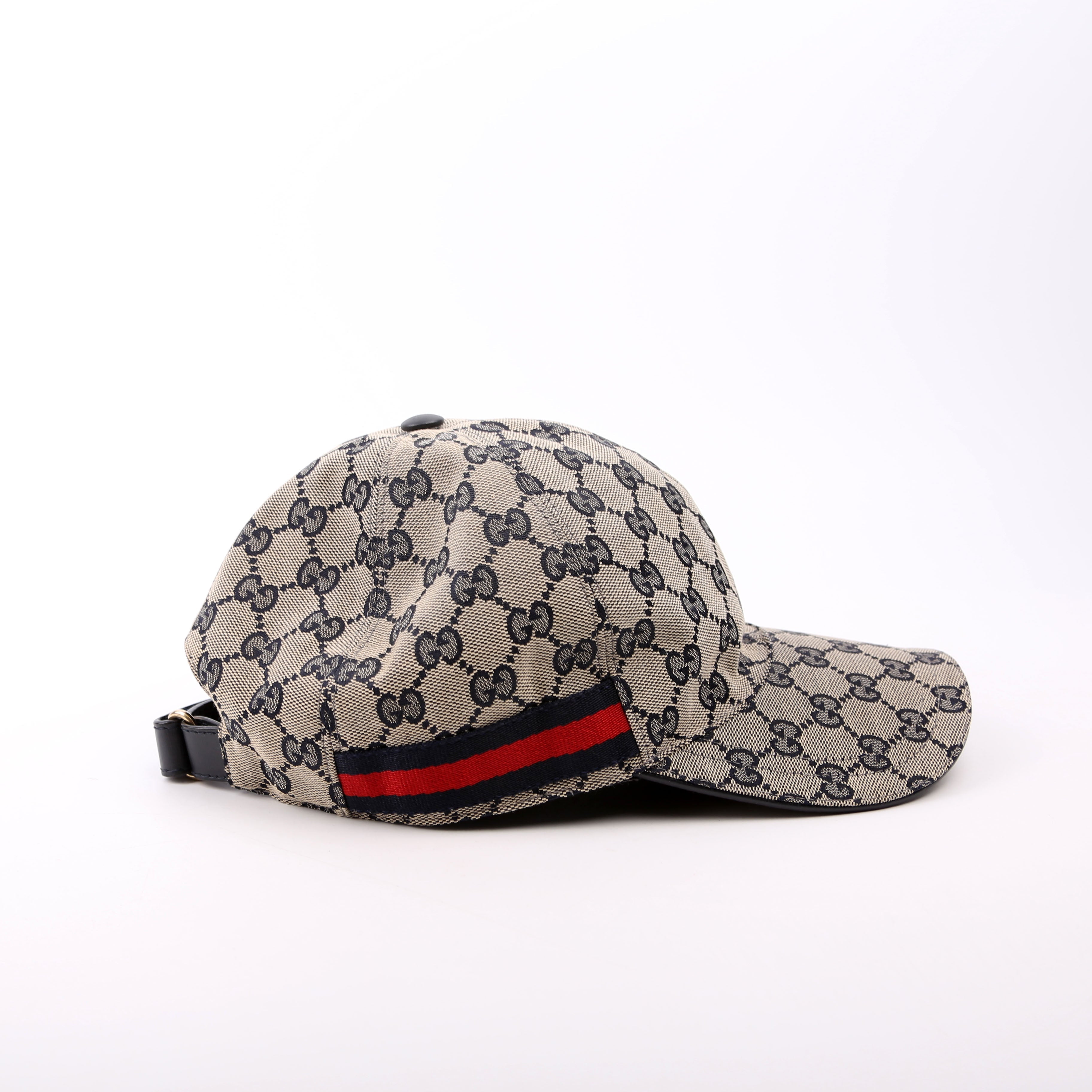 200035 GG Canvas Web Hat Size Extra Large Navy
