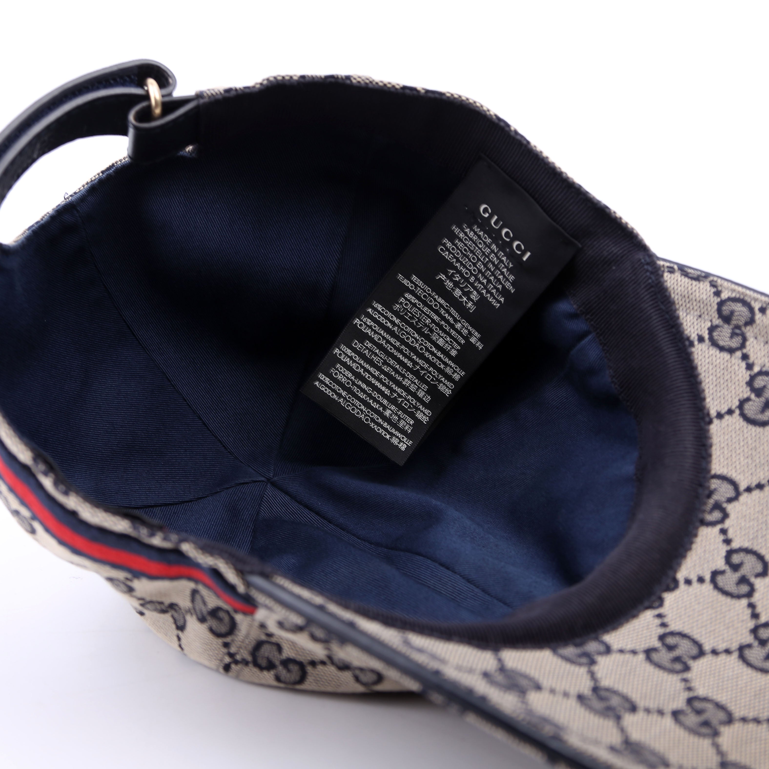 200035 GG Canvas Web Hat Size Extra Large Navy