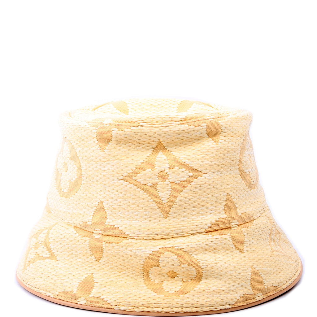 Beachview Bucket Hat Raffia/Calfskin Size Large