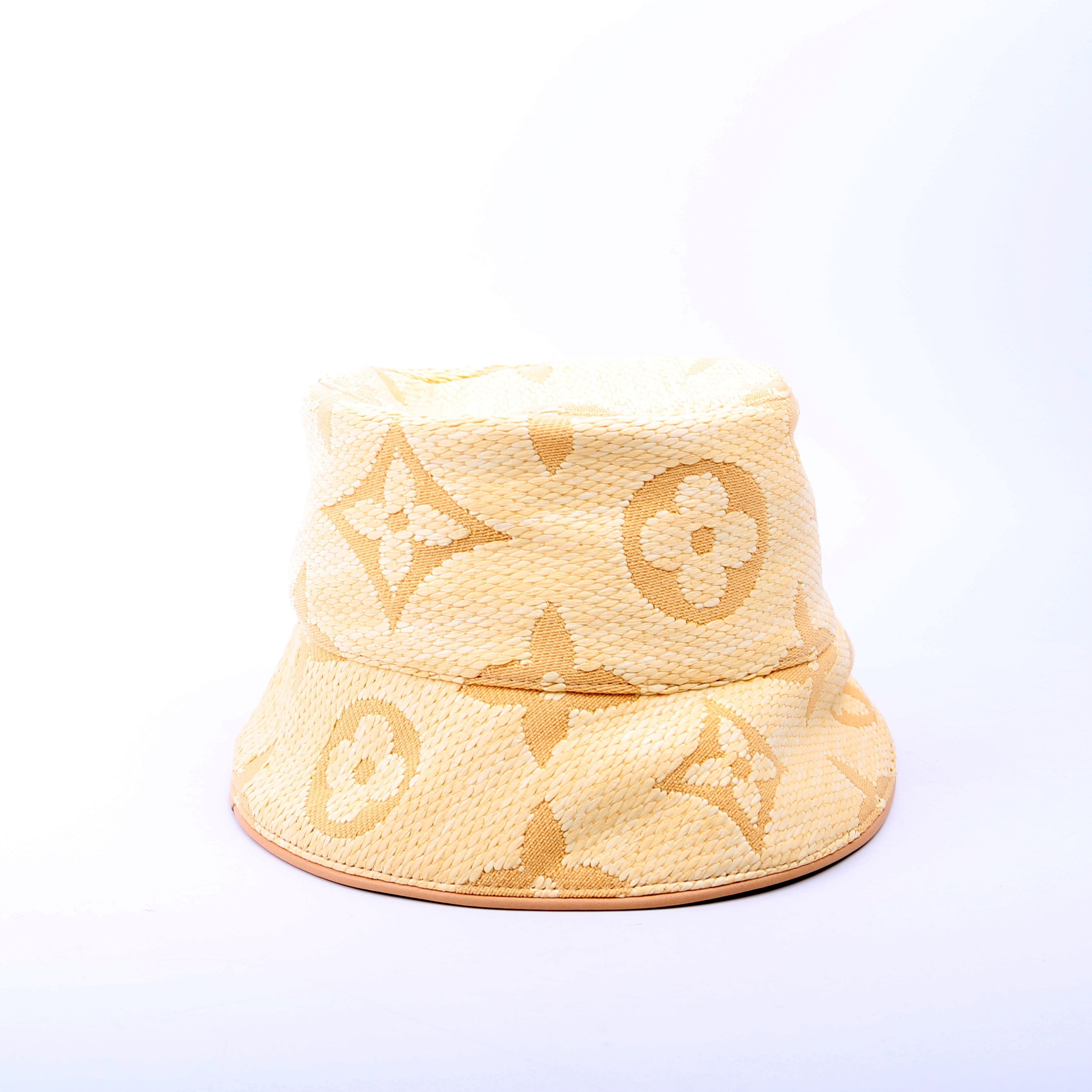 Beachview Bucket Hat Raffia/Calfskin Size Large