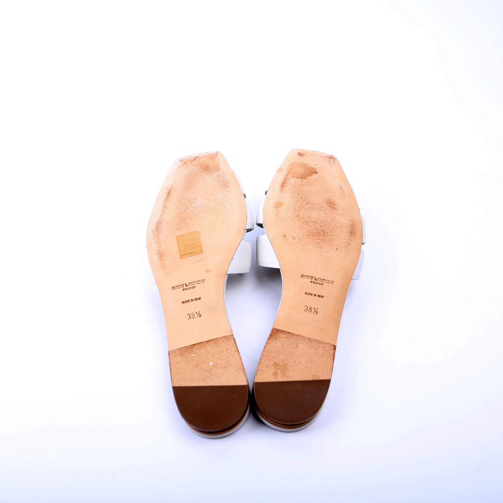 Tribute Flat Mules Size 38.5 White