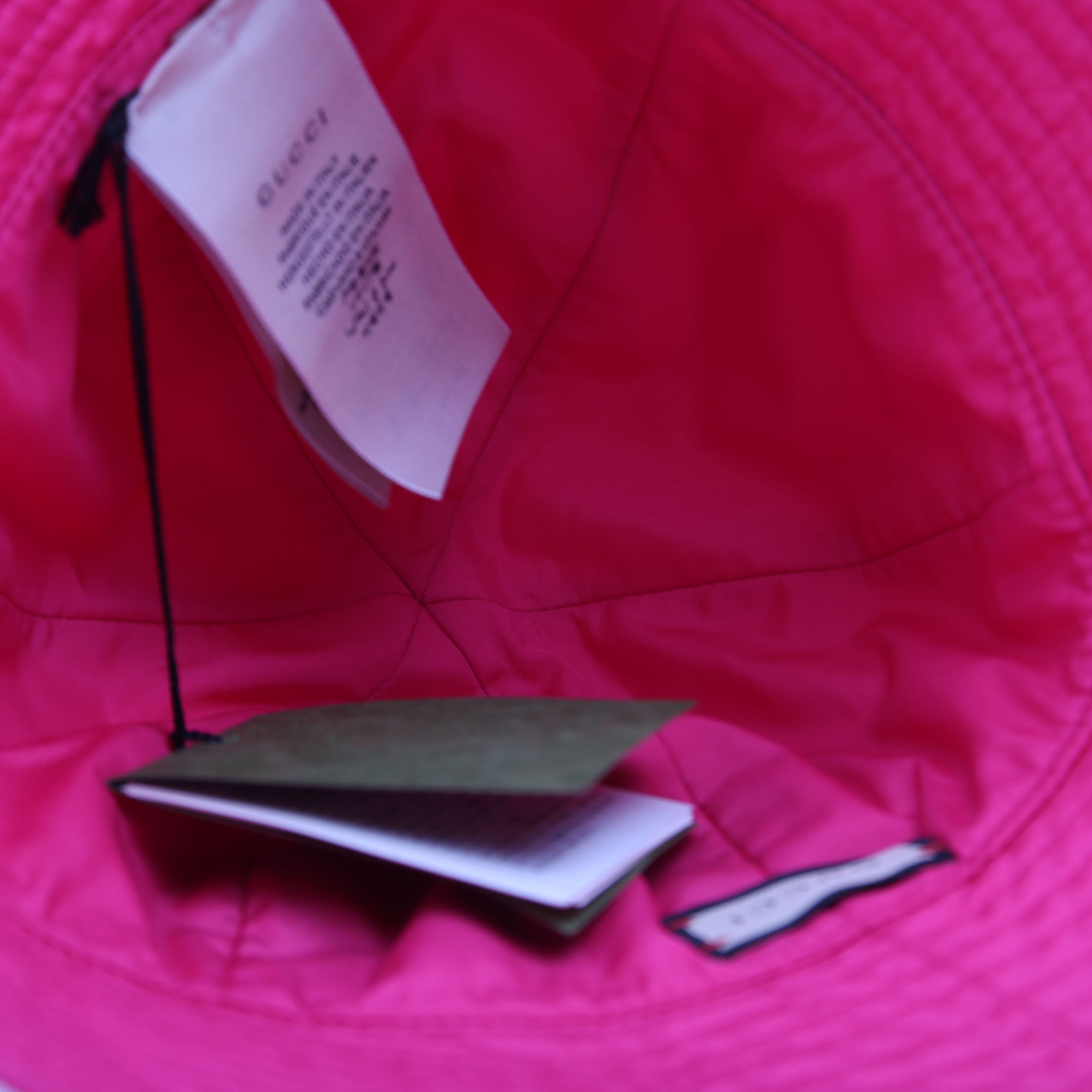 Gucci GG Marmont Nylon Bucket Hat Size Large Pink