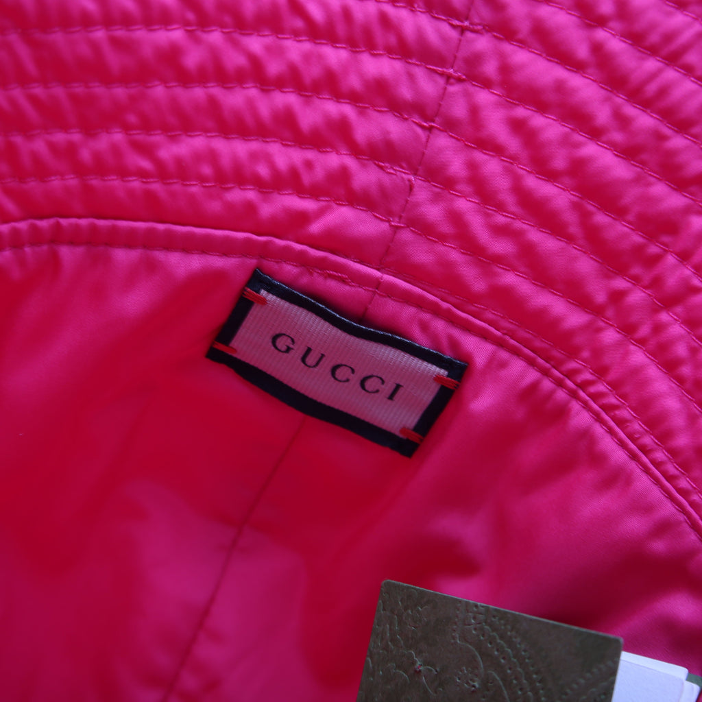 Gucci GG Marmont Nylon Bucket Hat Size Large Pink