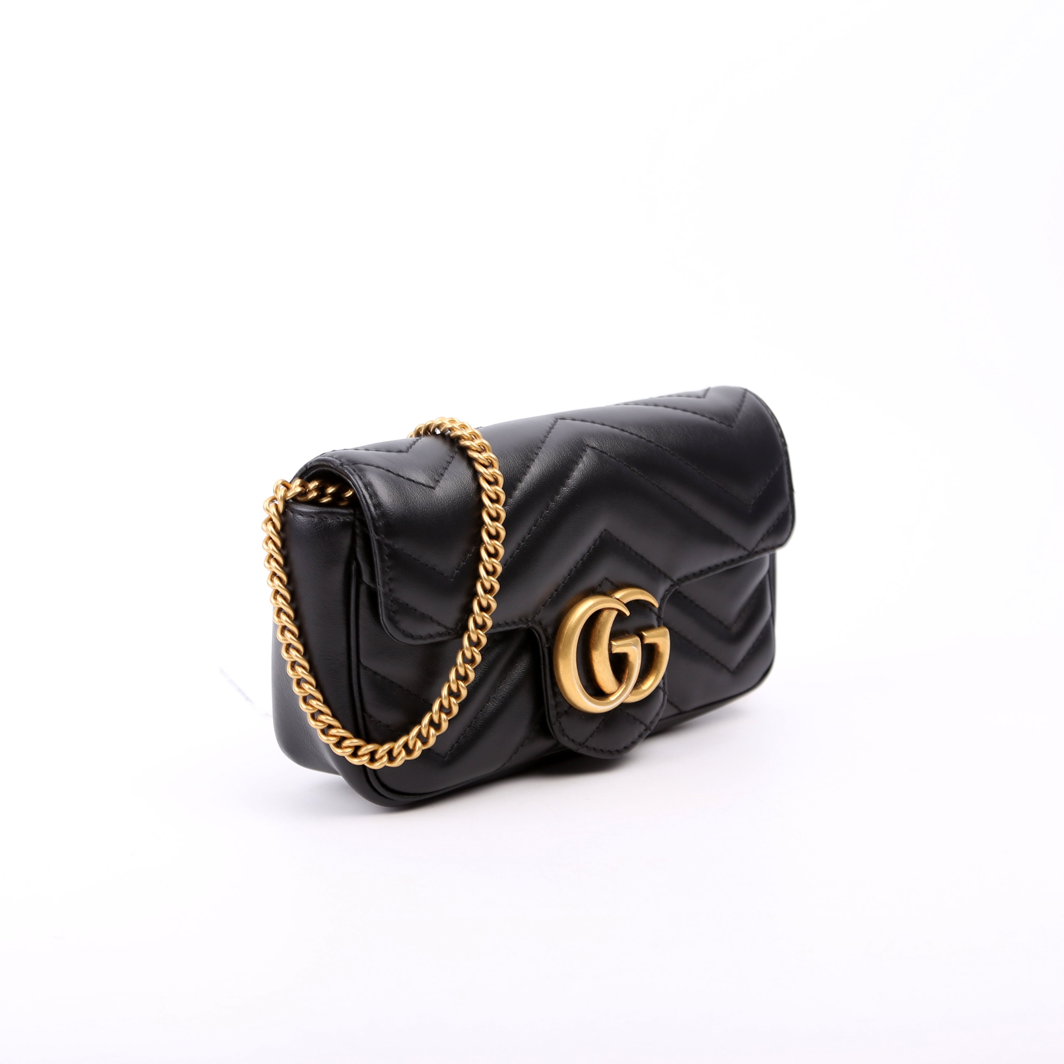 476433 Marmont Leather Super Mini Flap Black