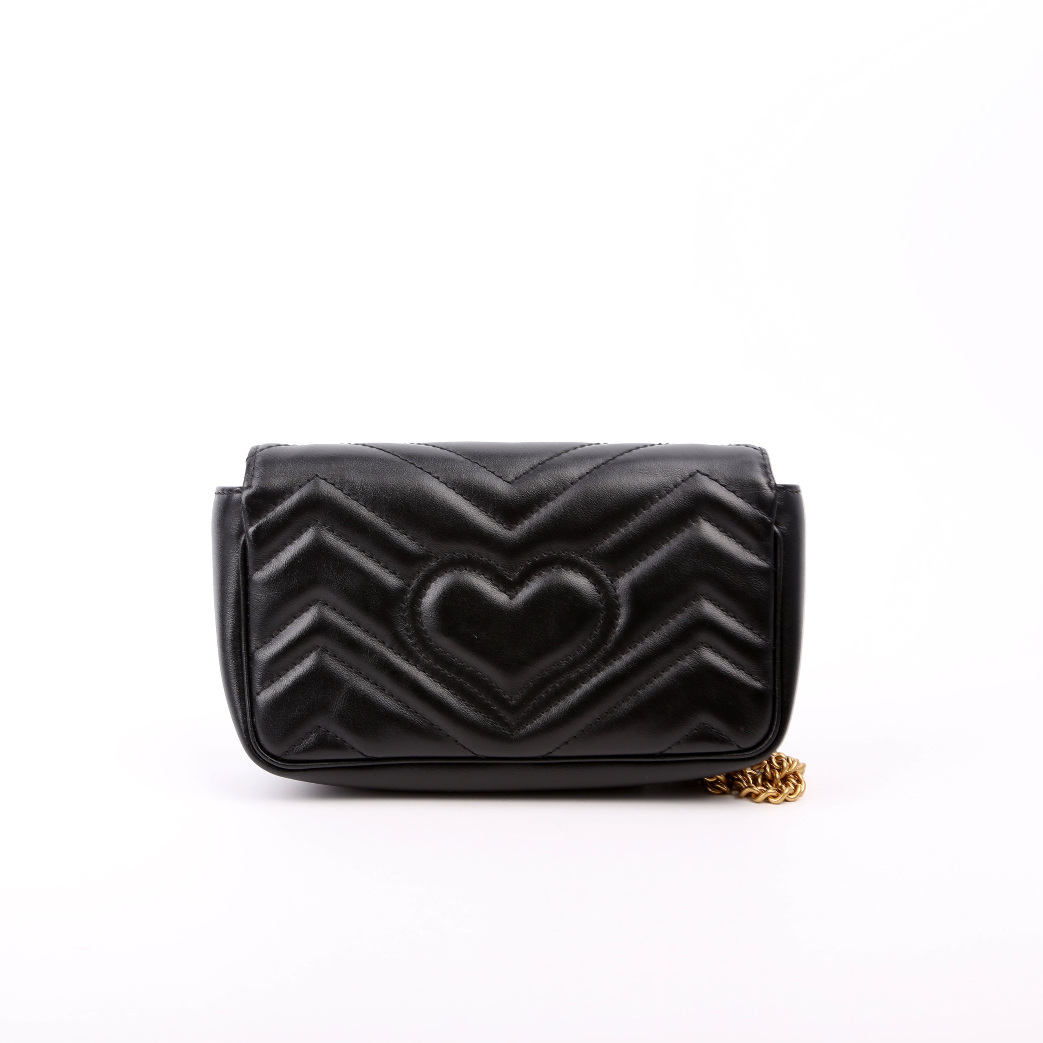 476433 Marmont Leather Super Mini Flap Black