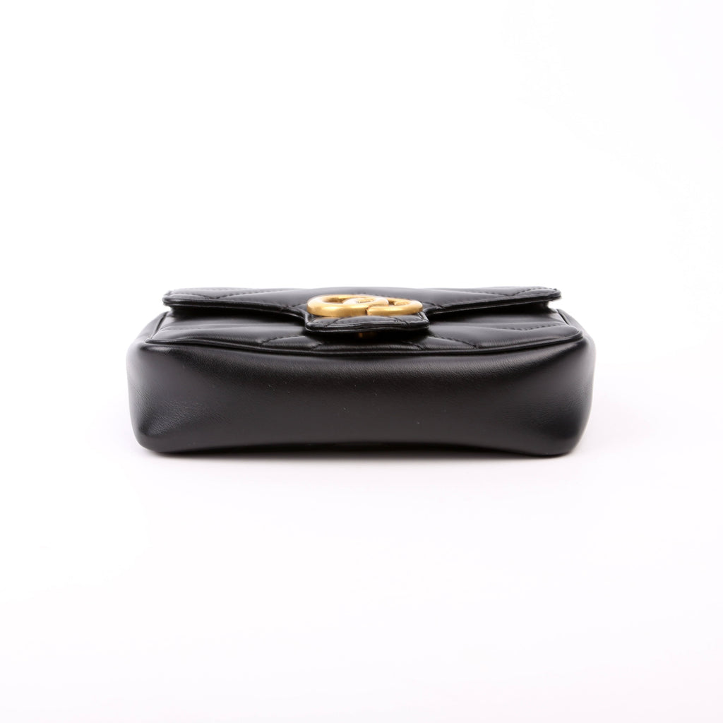 476433 Marmont Leather Super Mini Flap Black
