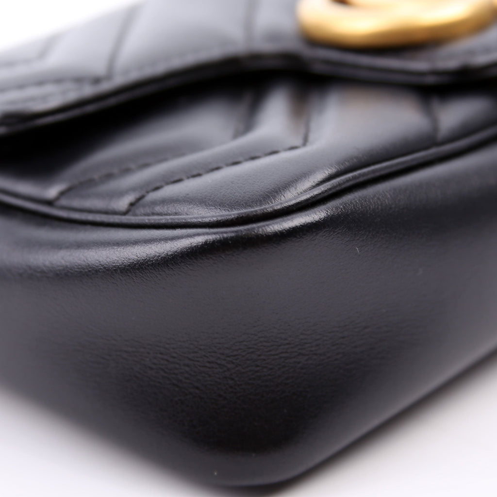 476433 Marmont Leather Super Mini Flap Black