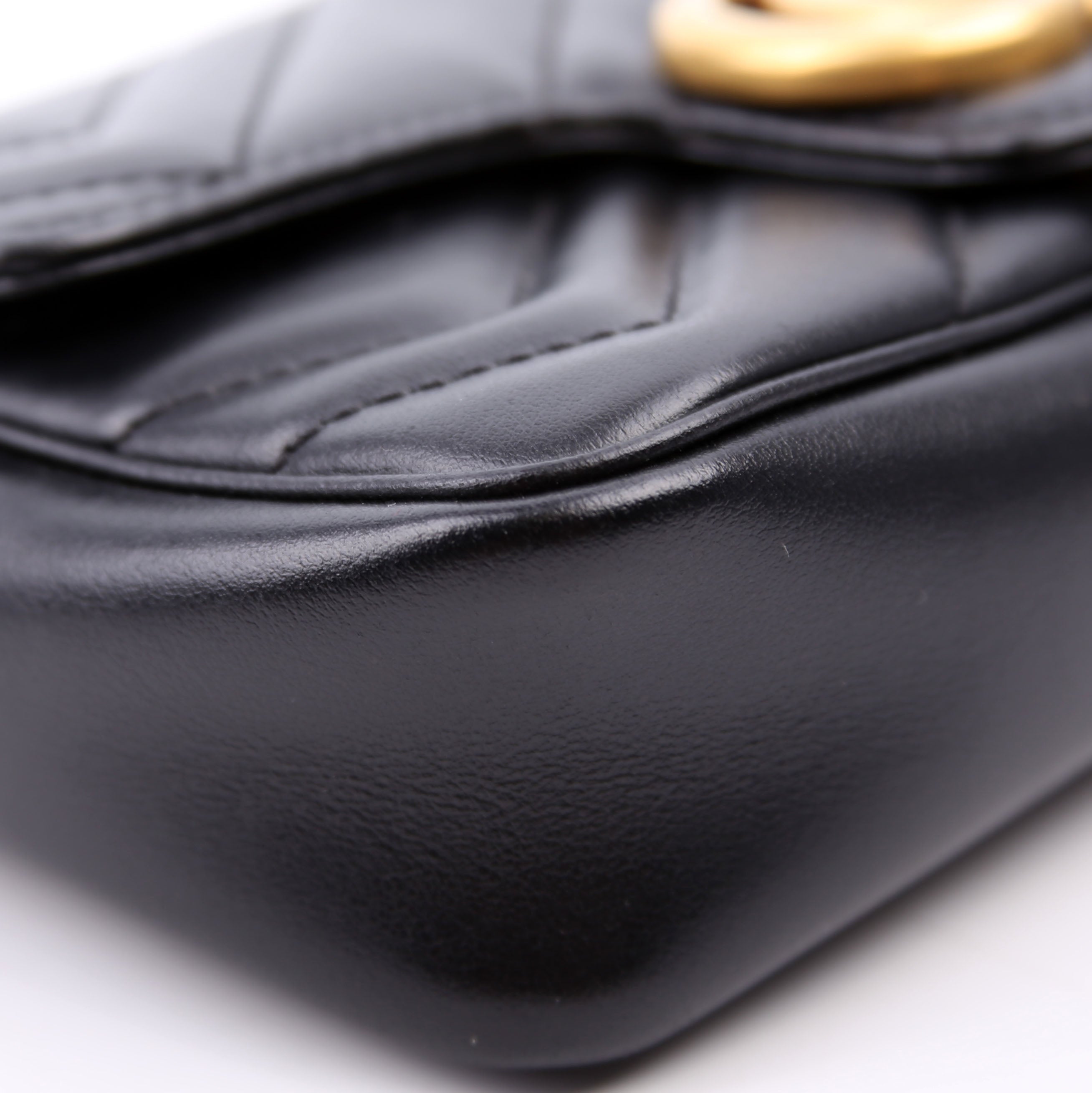 476433 Marmont Leather Super Mini Flap Black
