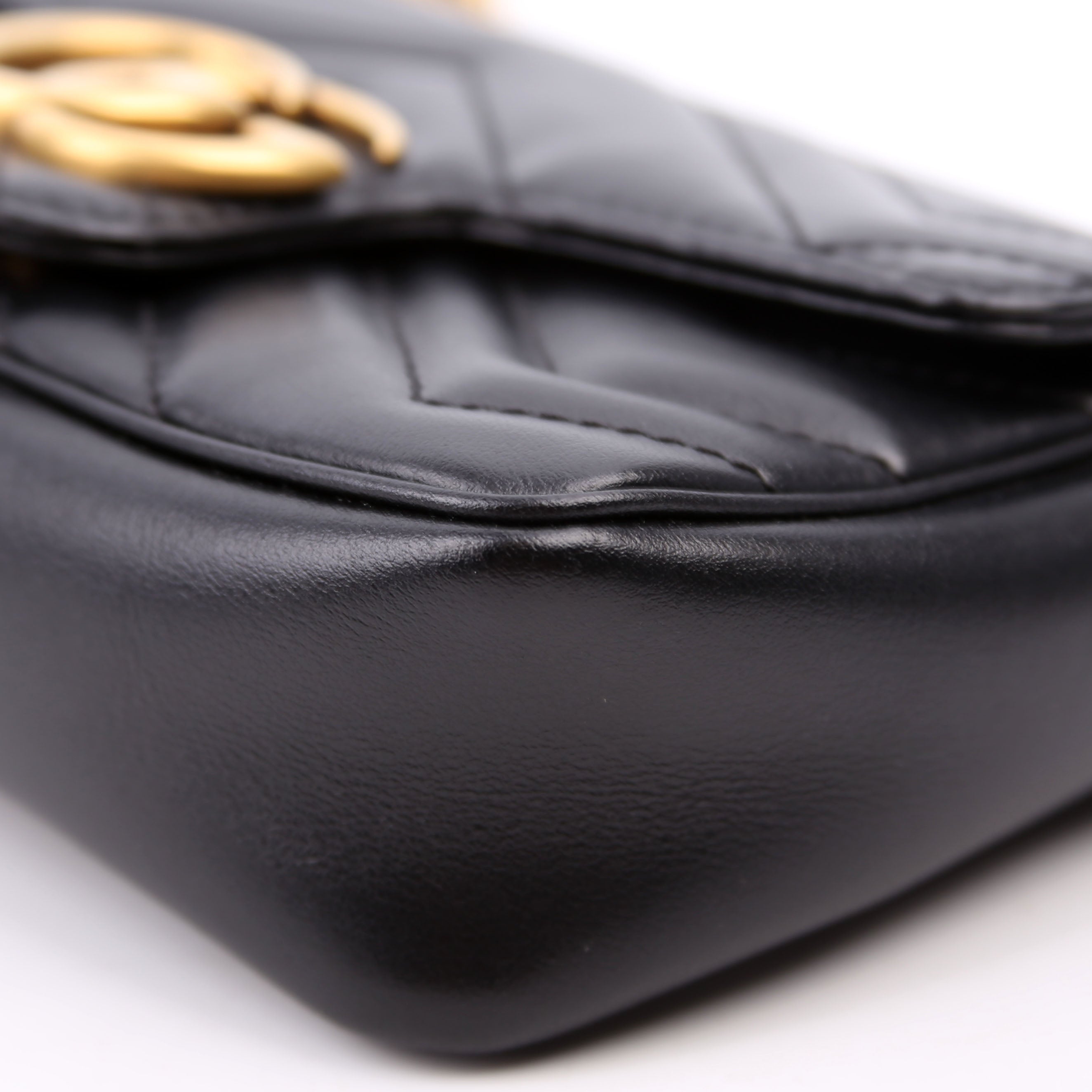 476433 Marmont Leather Super Mini Flap Black