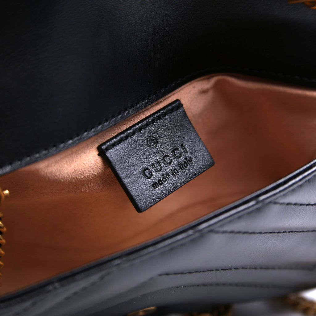 476433 Marmont Leather Super Mini Flap Black
