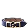 Dauphine 25MM Reverse Monogram/Leather Belt Size 80/32