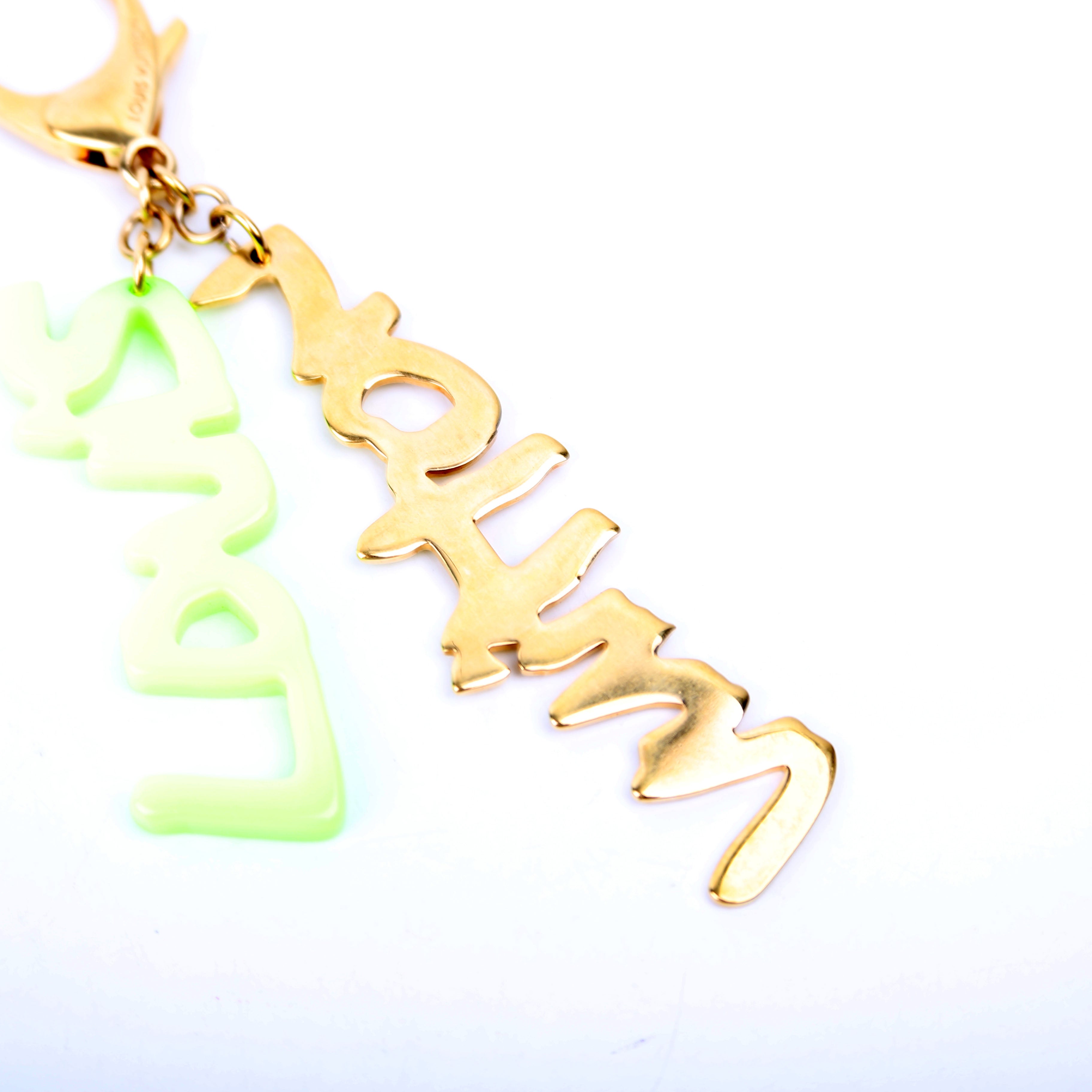 Bijoux Sac Graffiti Bag Charm Gold/Green
