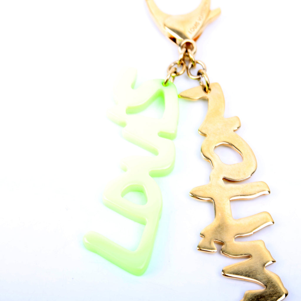 Bijoux Sac Graffiti Bag Charm Gold/Green