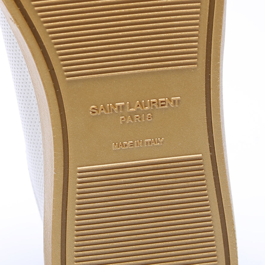 SAINT LAURENT Court Classic Sneakers Size 40 White/Gold