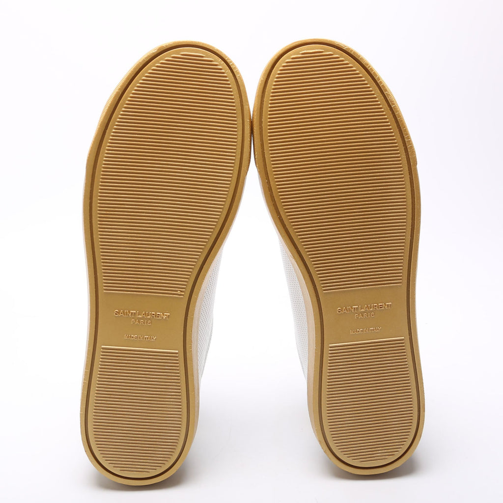 SAINT LAURENT Court Classic Sneakers Size 40 White/Gold