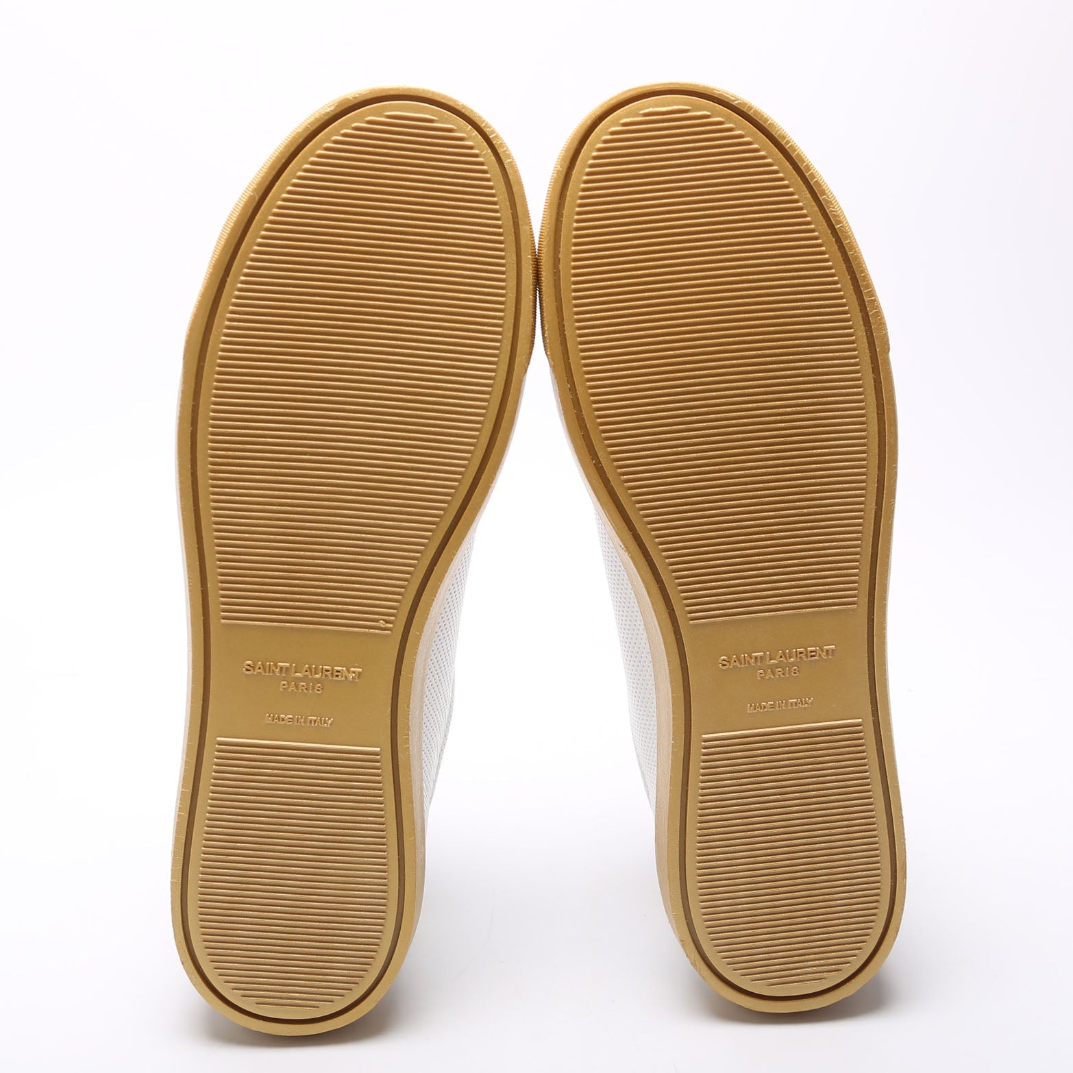 SAINT LAURENT Court Classic Sneakers Size 40 White/Gold