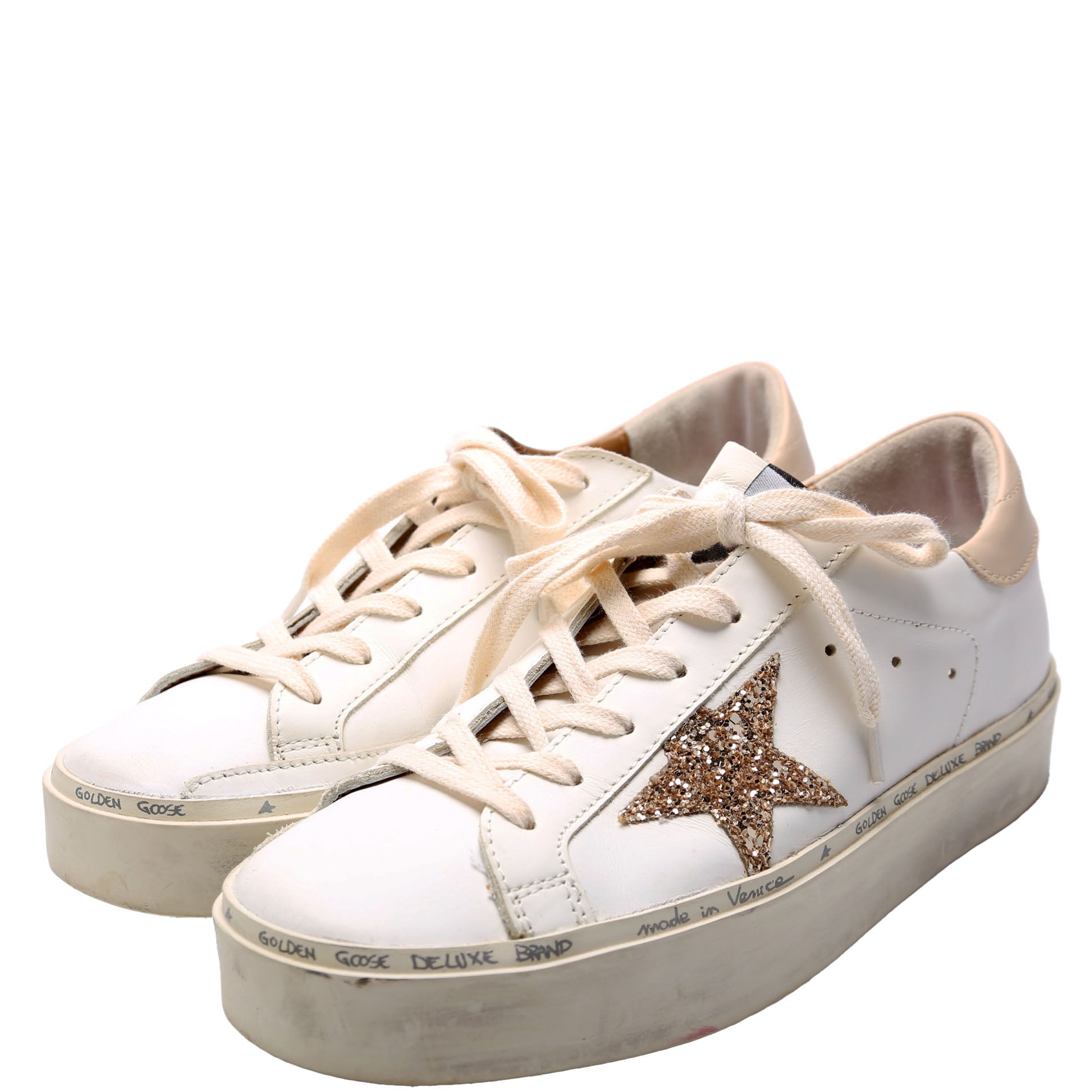 HI Star Sneakers Size 38 White/Gold