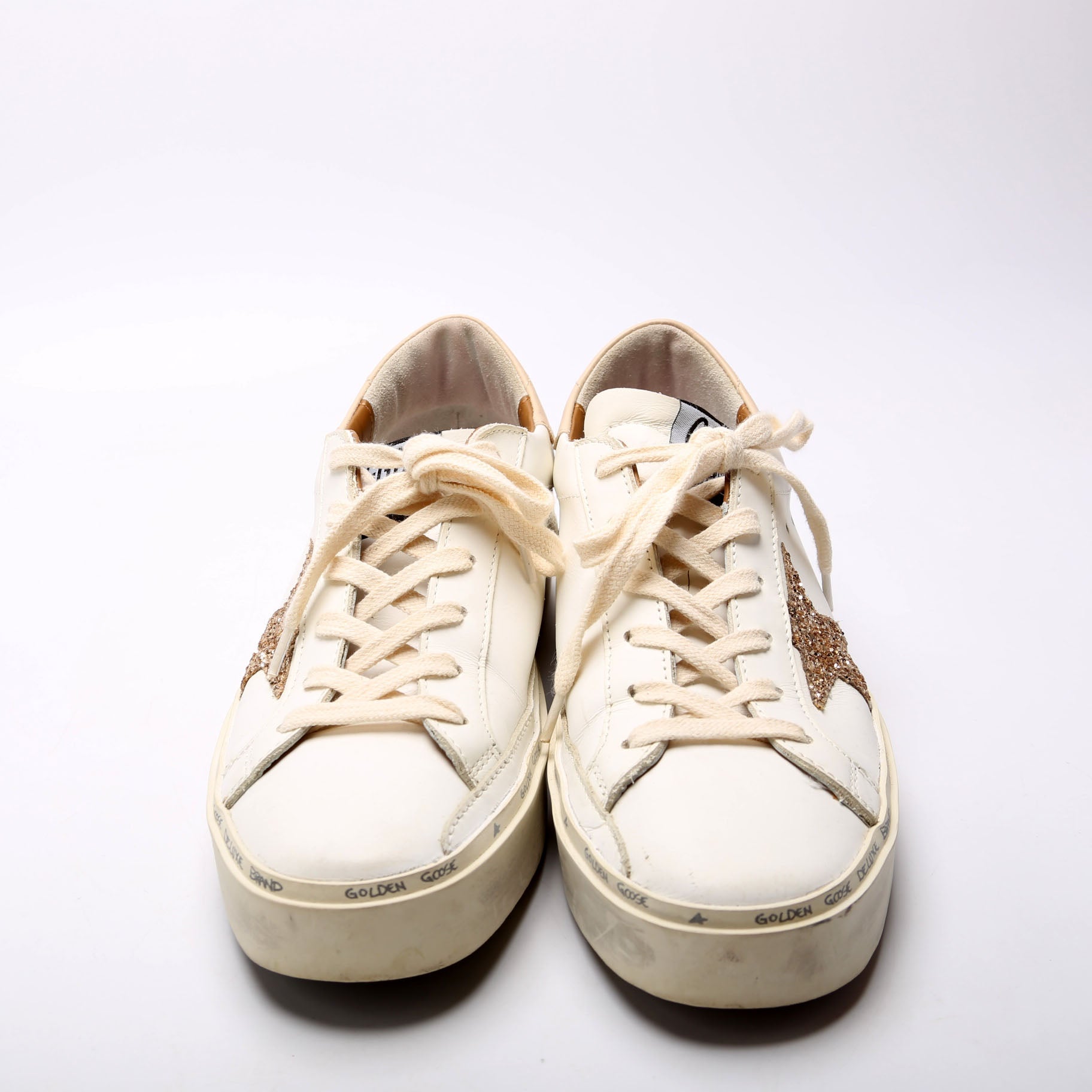 HI Star Sneakers Size 38 White/Gold