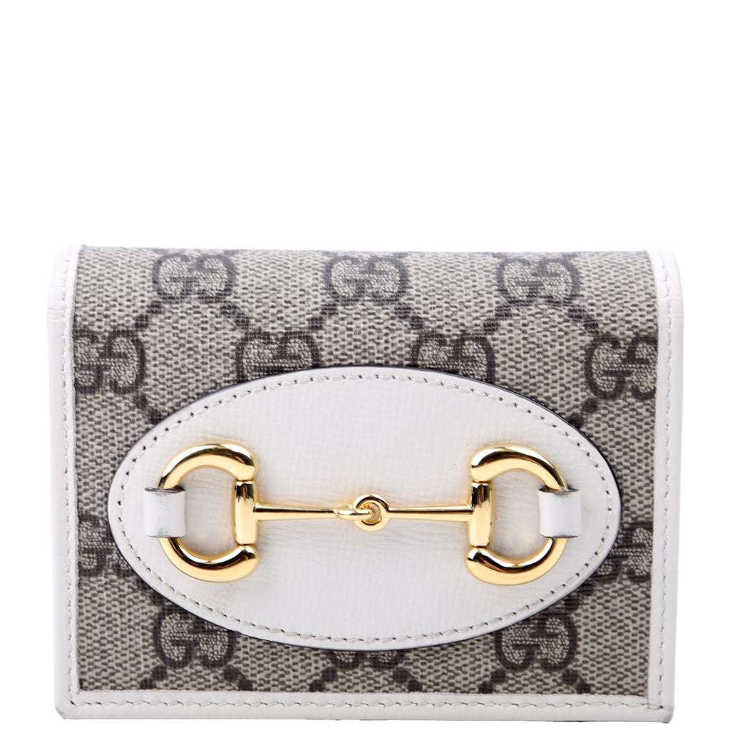 Gucci 621887 Horsebit 1955 Supreme Card Case White