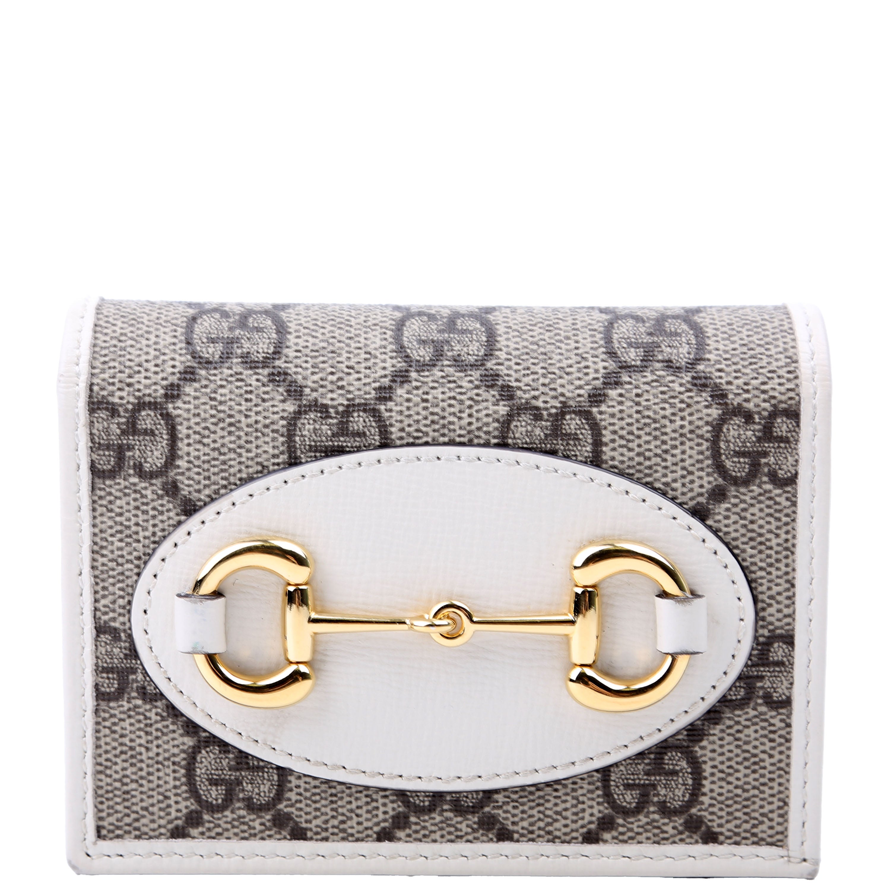 Gucci 621887 Horsebit 1955 Supreme Card Case White