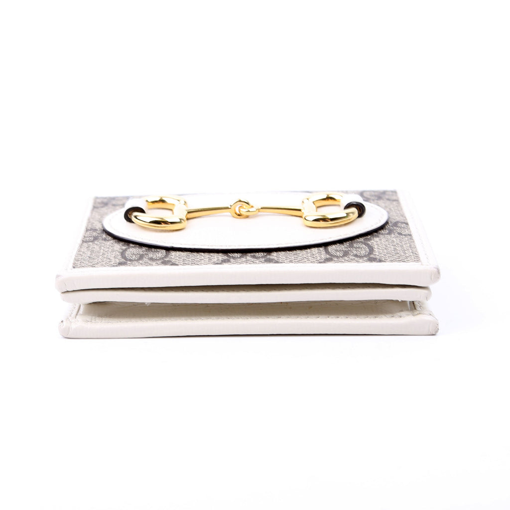 Gucci 621887 Horsebit 1955 Supreme Card Case White