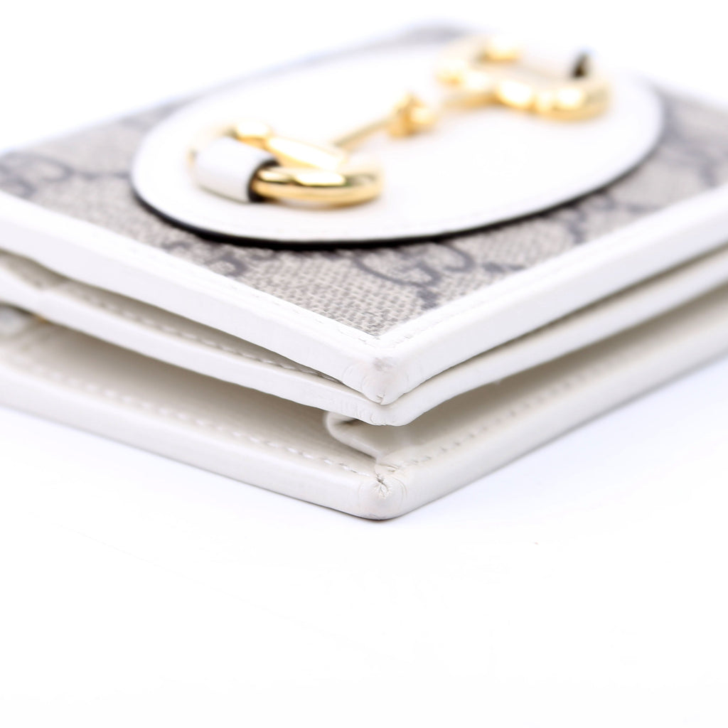 Gucci 621887 Horsebit 1955 Supreme Card Case White