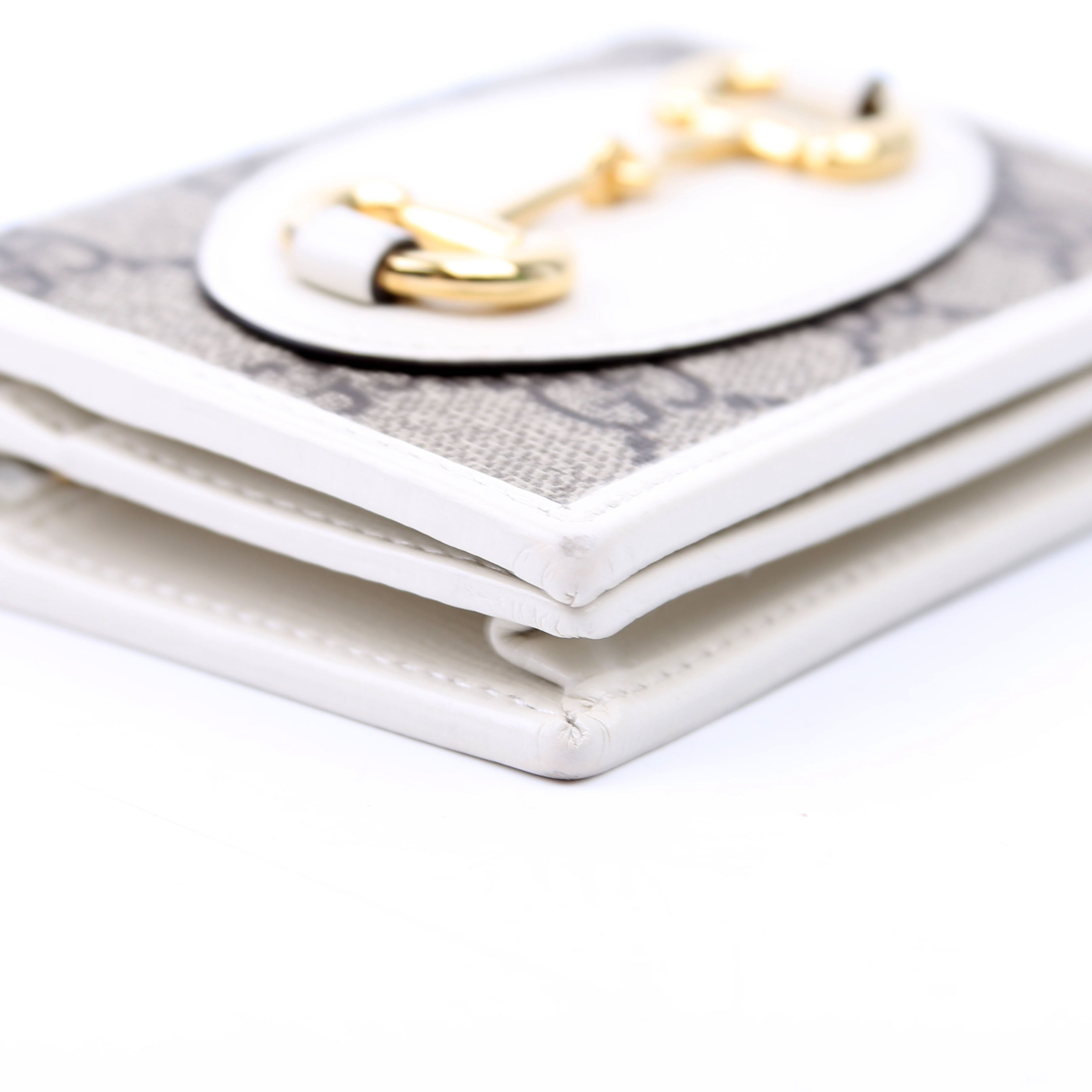 Gucci 621887 Horsebit 1955 Supreme Card Case White