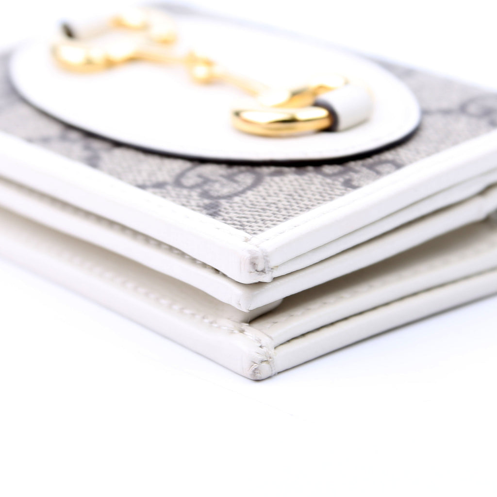 Gucci 621887 Horsebit 1955 Supreme Card Case White