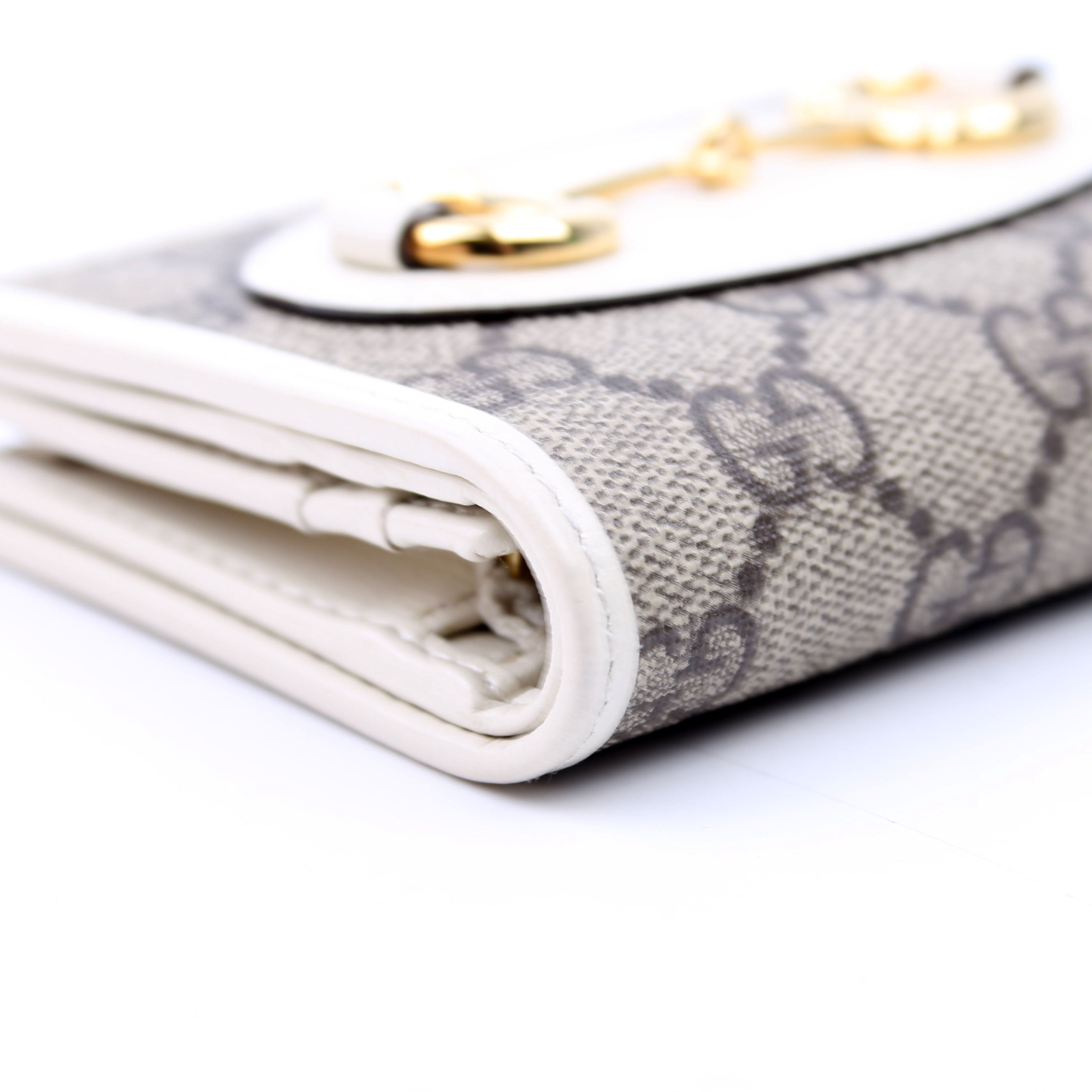 Gucci 621887 Horsebit 1955 Supreme Card Case White