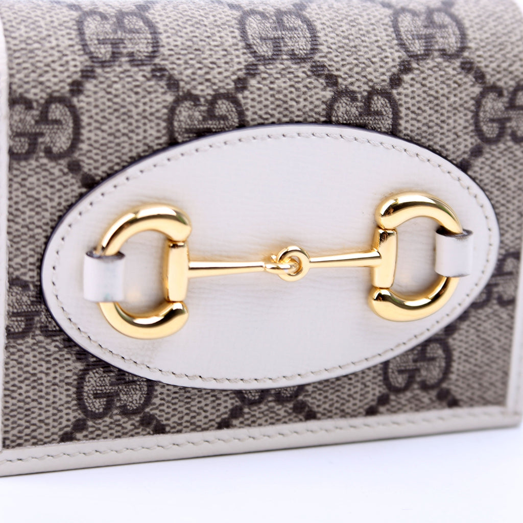 Gucci 621887 Horsebit 1955 Supreme Card Case White