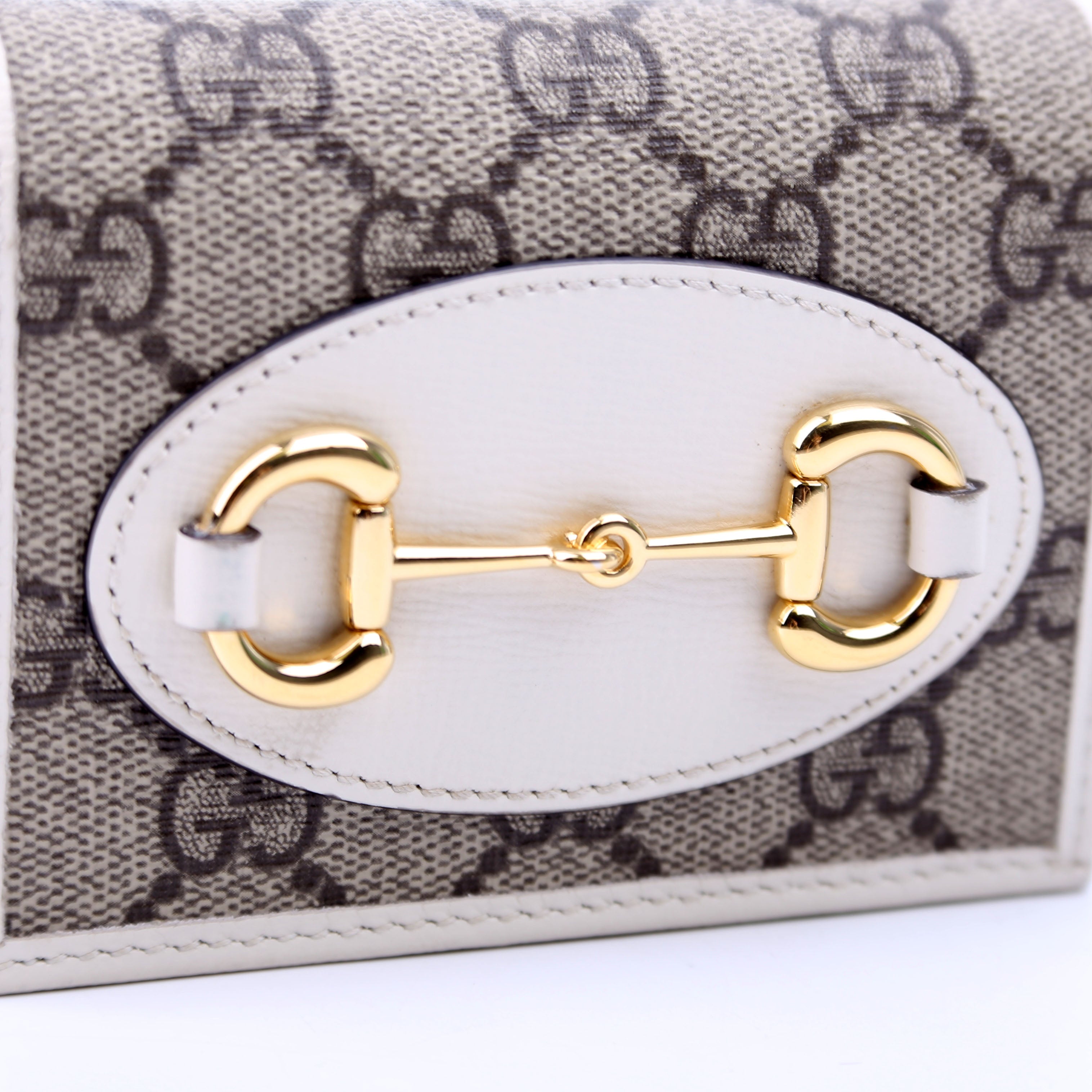 Gucci 621887 Horsebit 1955 Supreme Card Case White