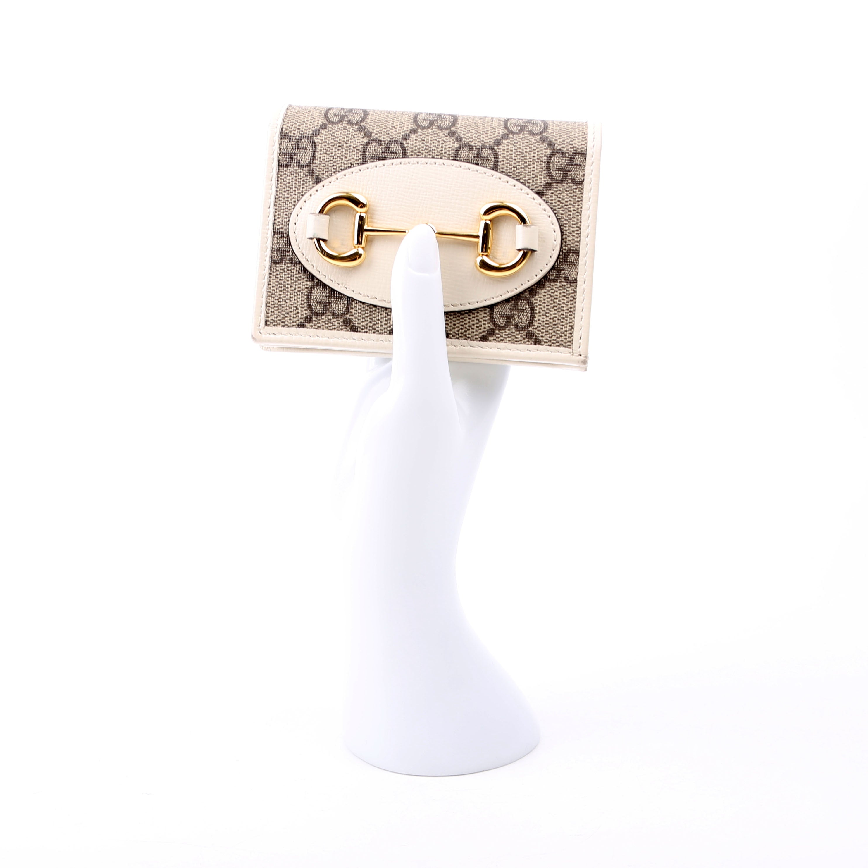 Gucci 621887 Horsebit 1955 Supreme Card Case White