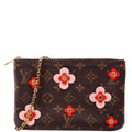 Double Zip Pochette Blooming Flowers Monogram