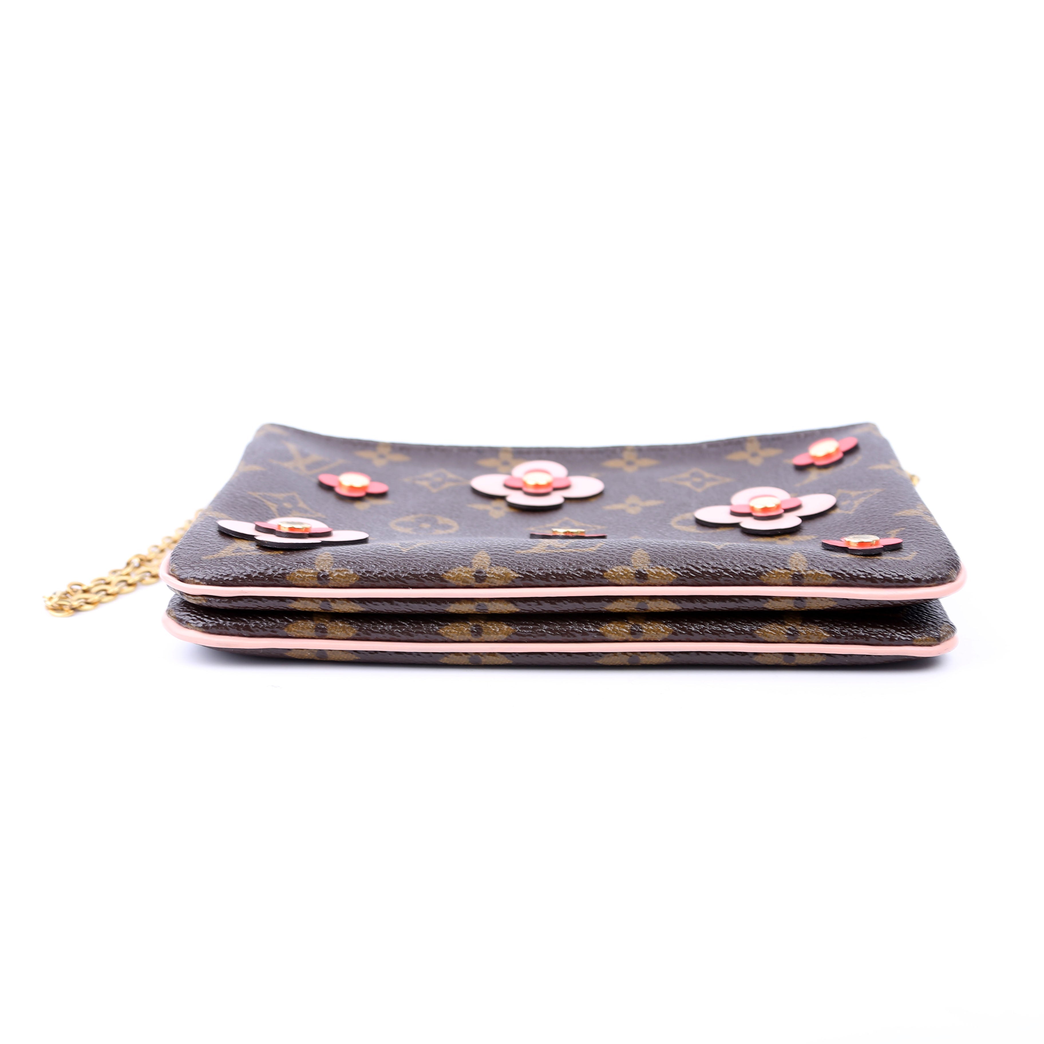 Double Zip Pochette Blooming Flowers Monogram