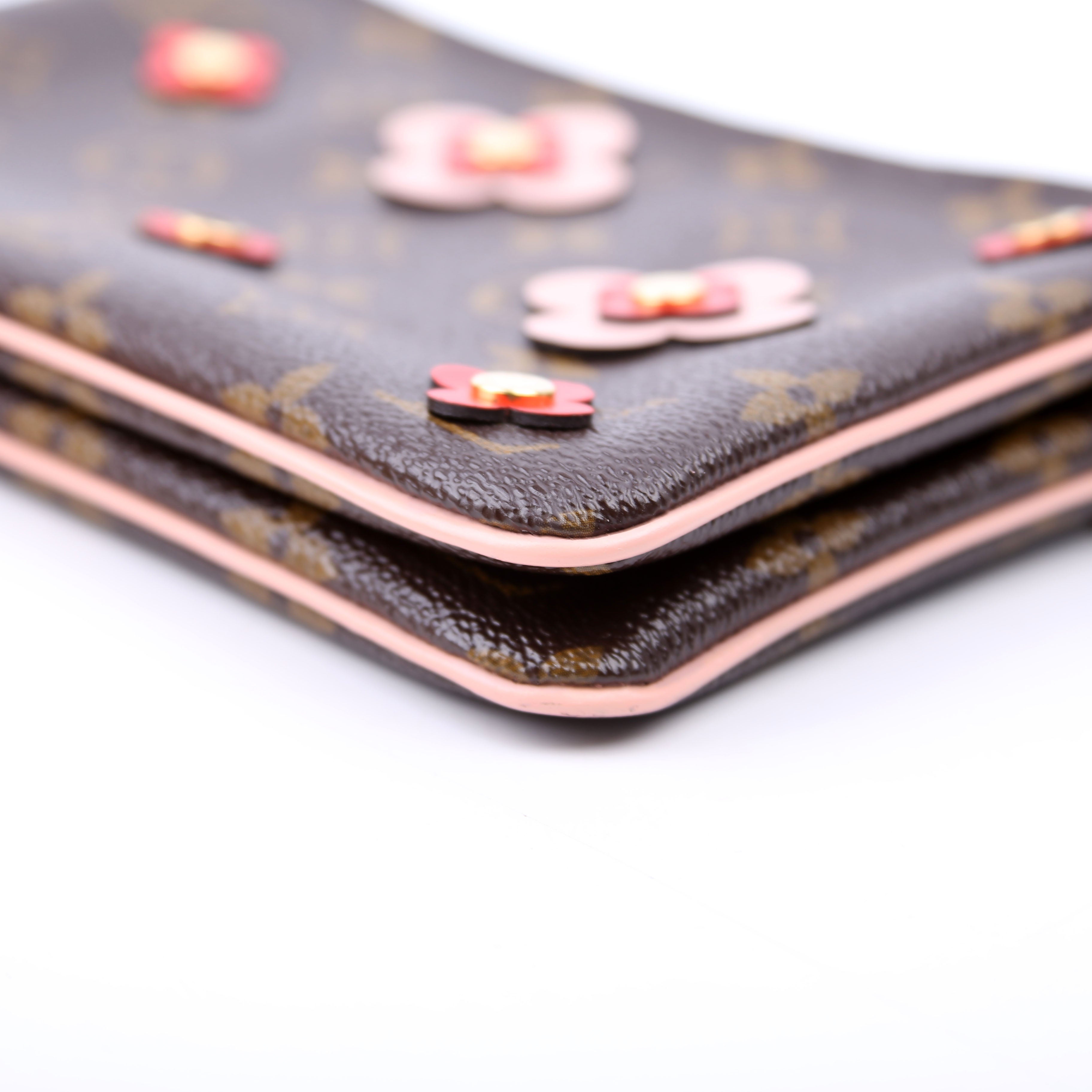 Double Zip Pochette Blooming Flowers Monogram