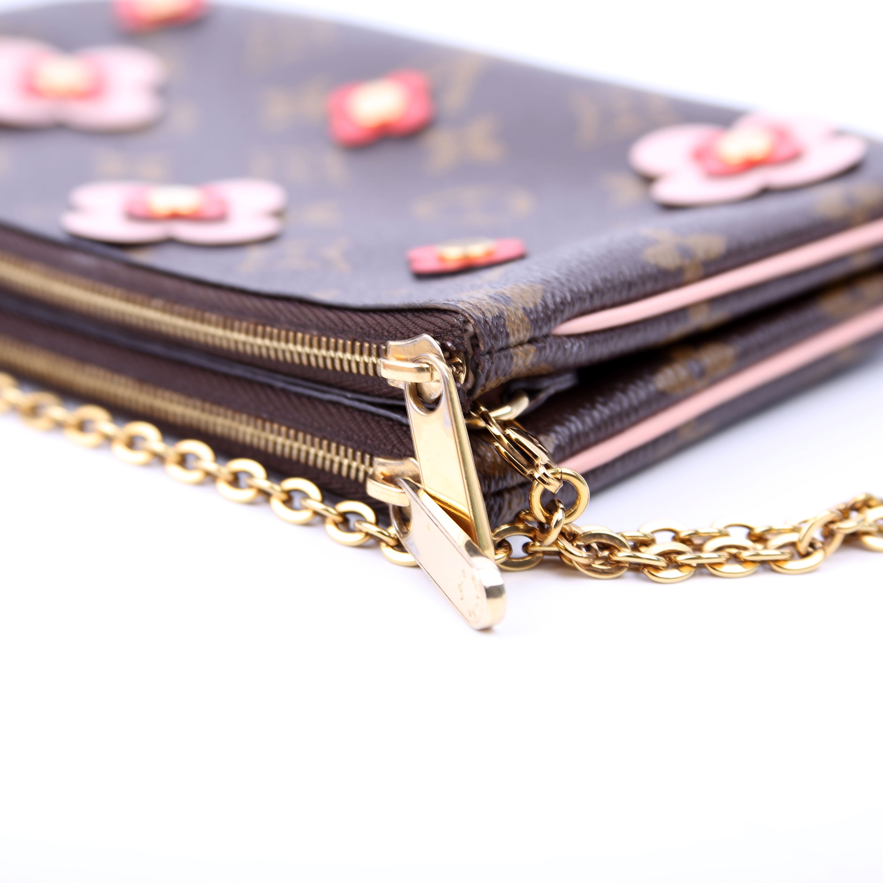 Double Zip Pochette Blooming Flowers Monogram