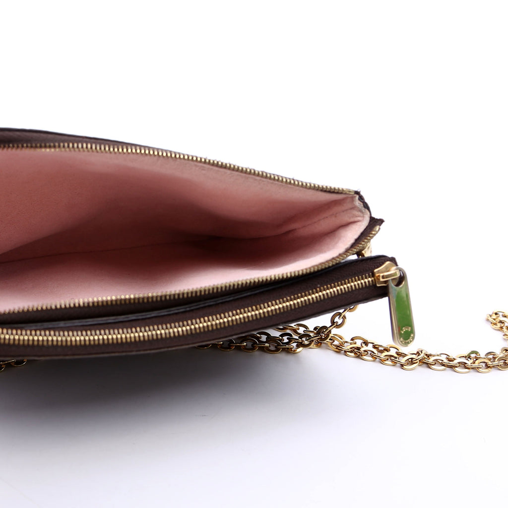 Double Zip Pochette Blooming Flowers Monogram