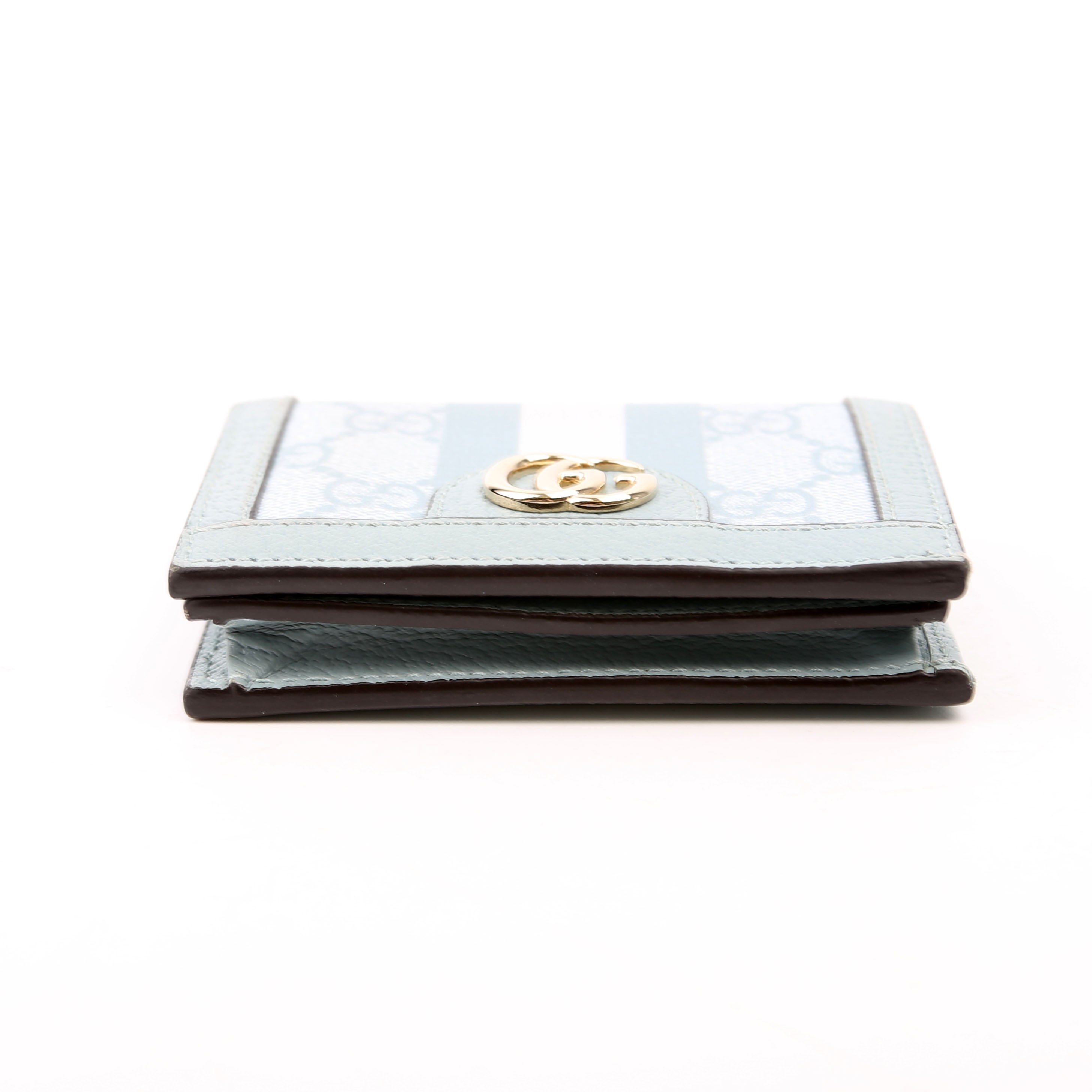 523155 Ophidia GG Card Case Wallet Blue