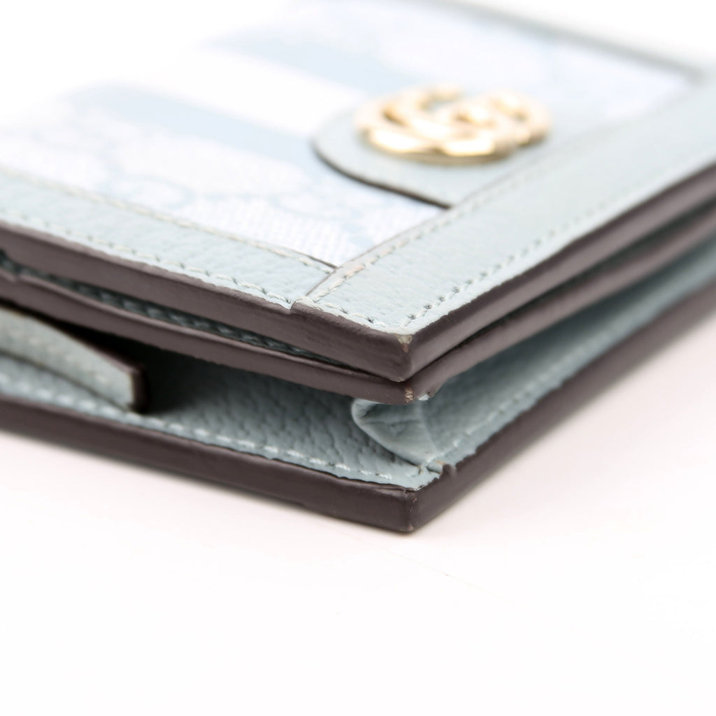 523155 Ophidia GG Card Case Wallet Blue
