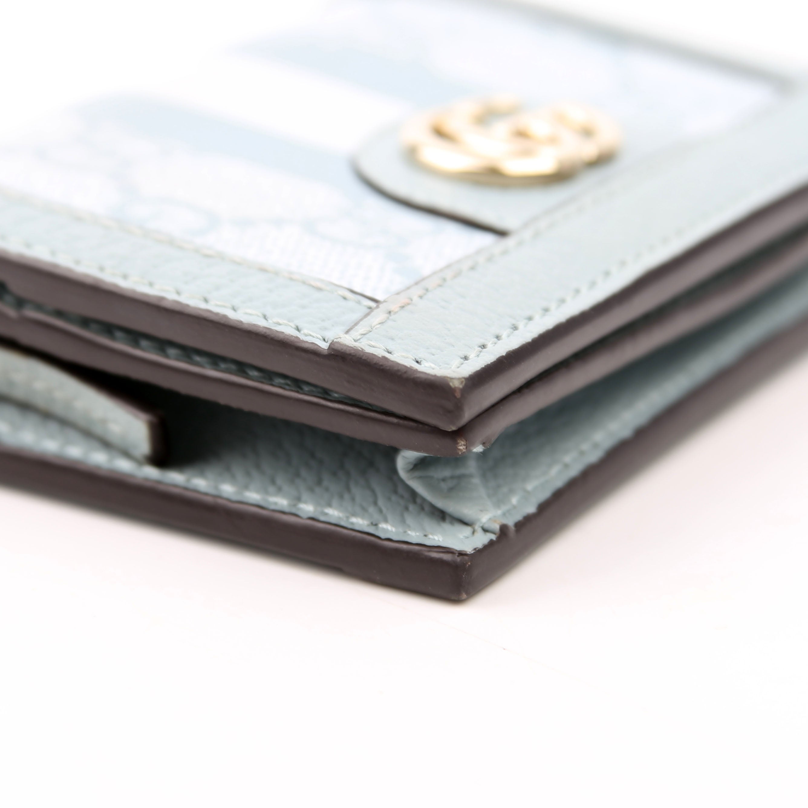 523155 Ophidia GG Card Case Wallet Blue