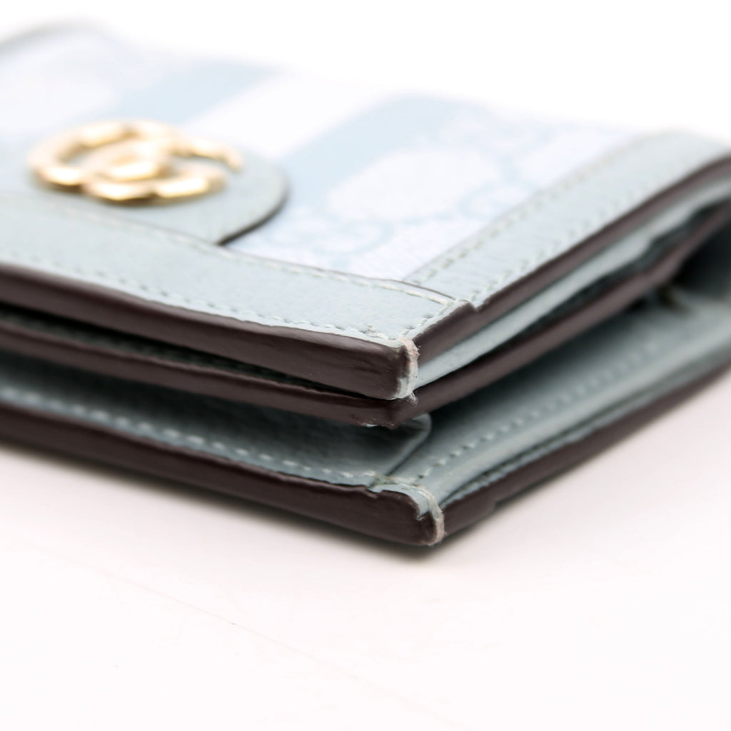 523155 Ophidia GG Card Case Wallet Blue