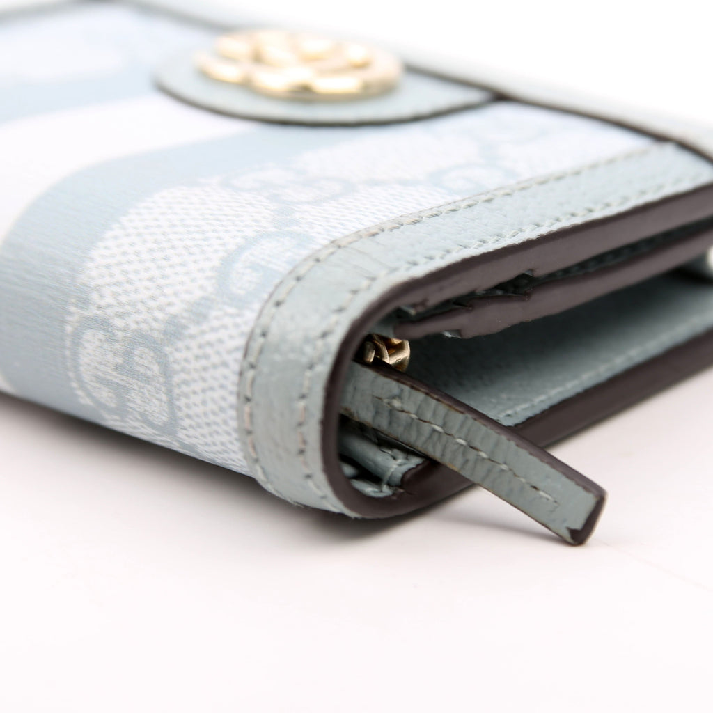 523155 Ophidia GG Card Case Wallet Blue