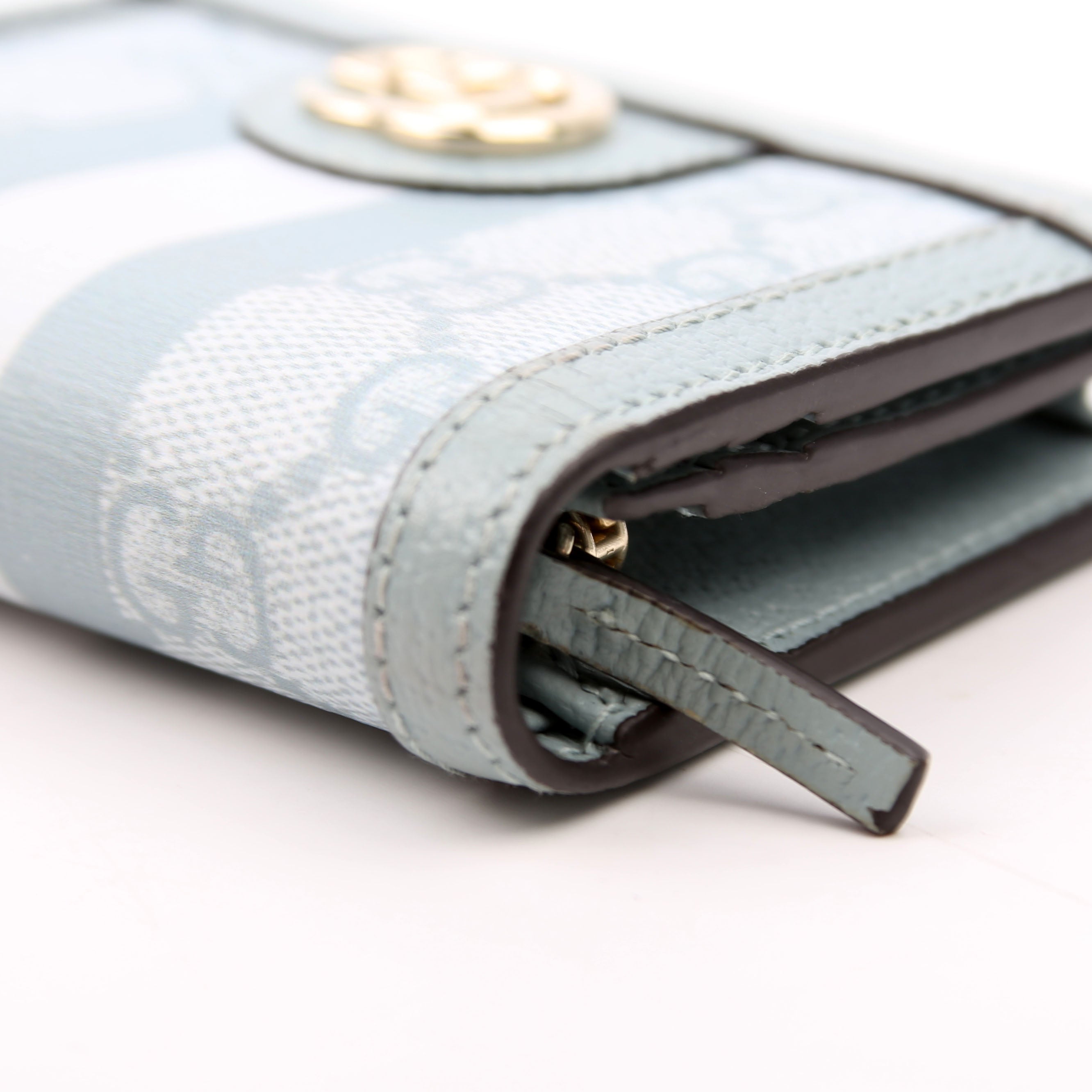 523155 Ophidia GG Card Case Wallet Blue
