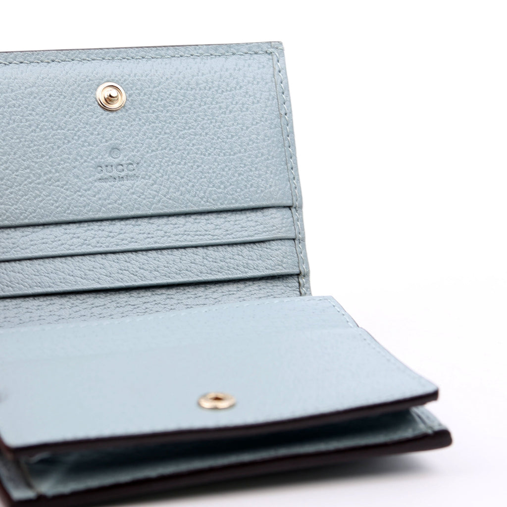 523155 Ophidia GG Card Case Wallet Blue