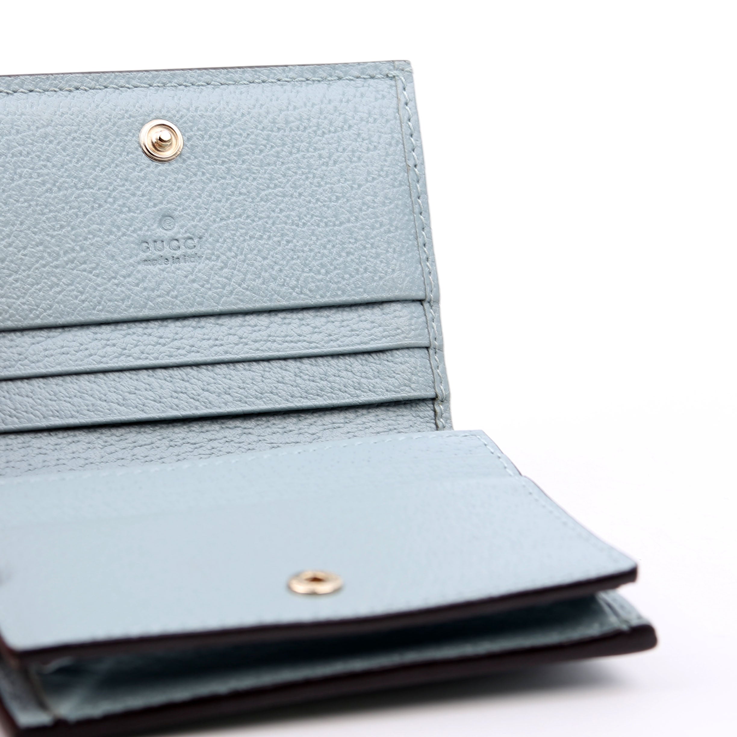 523155 Ophidia GG Card Case Wallet Blue