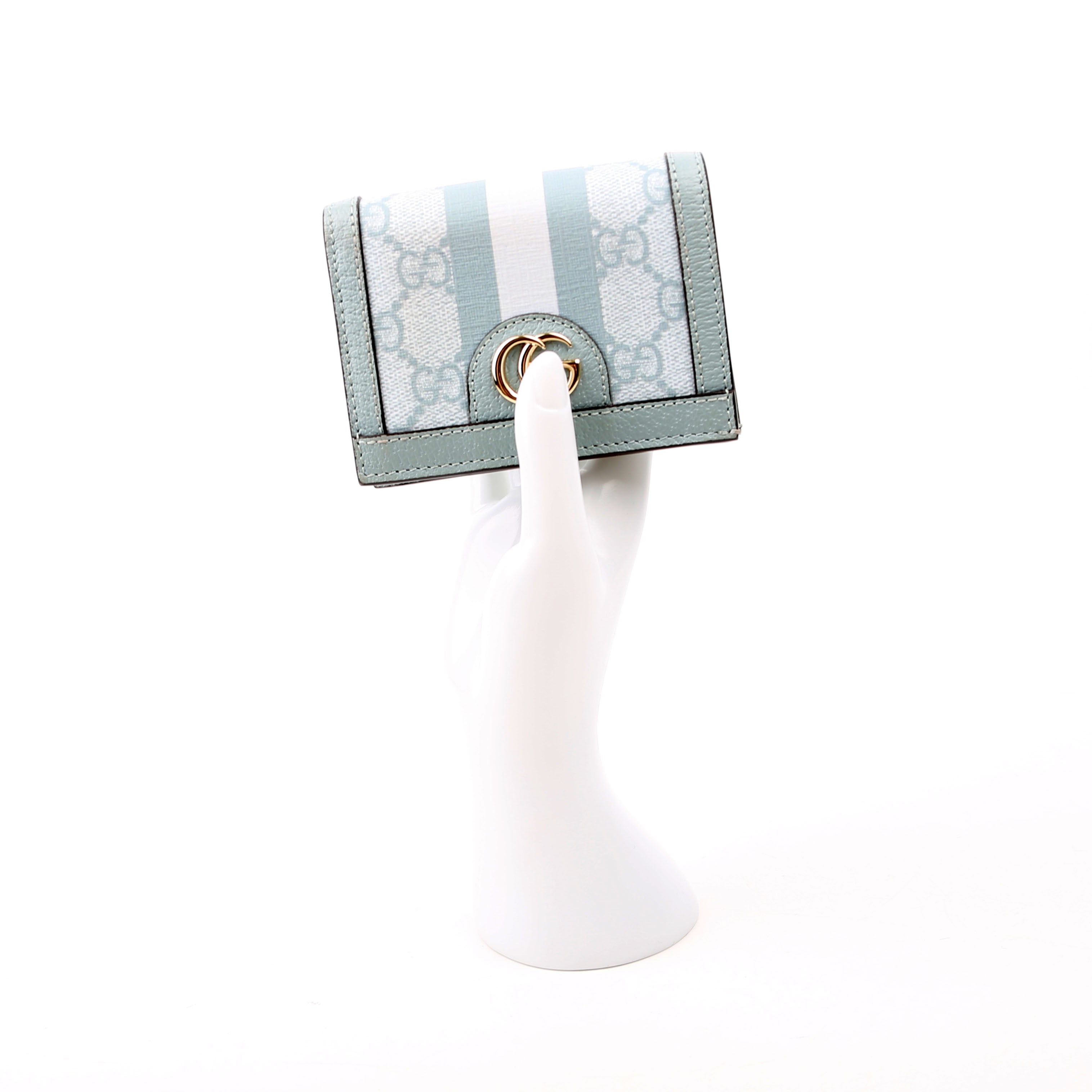 523155 Ophidia GG Card Case Wallet Blue