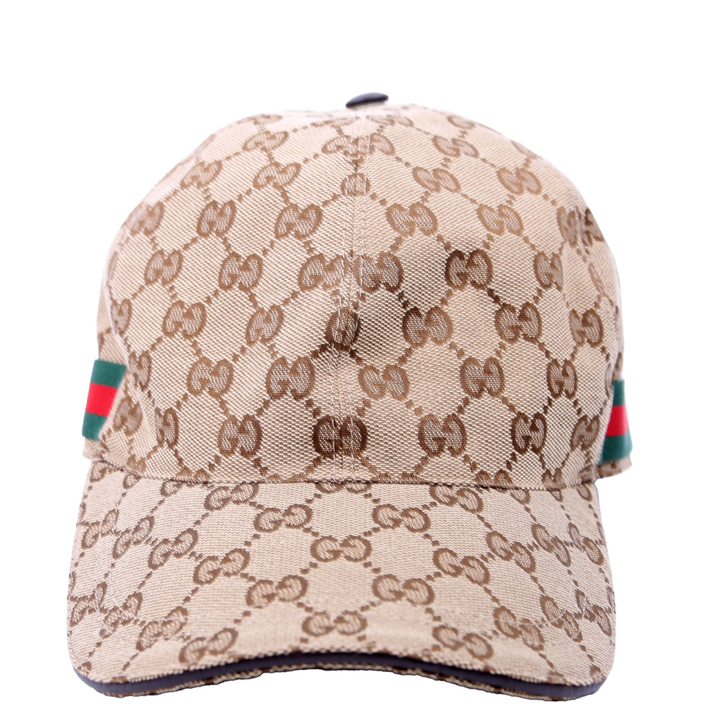 200035 GG Canvas Web Hat Size Medium