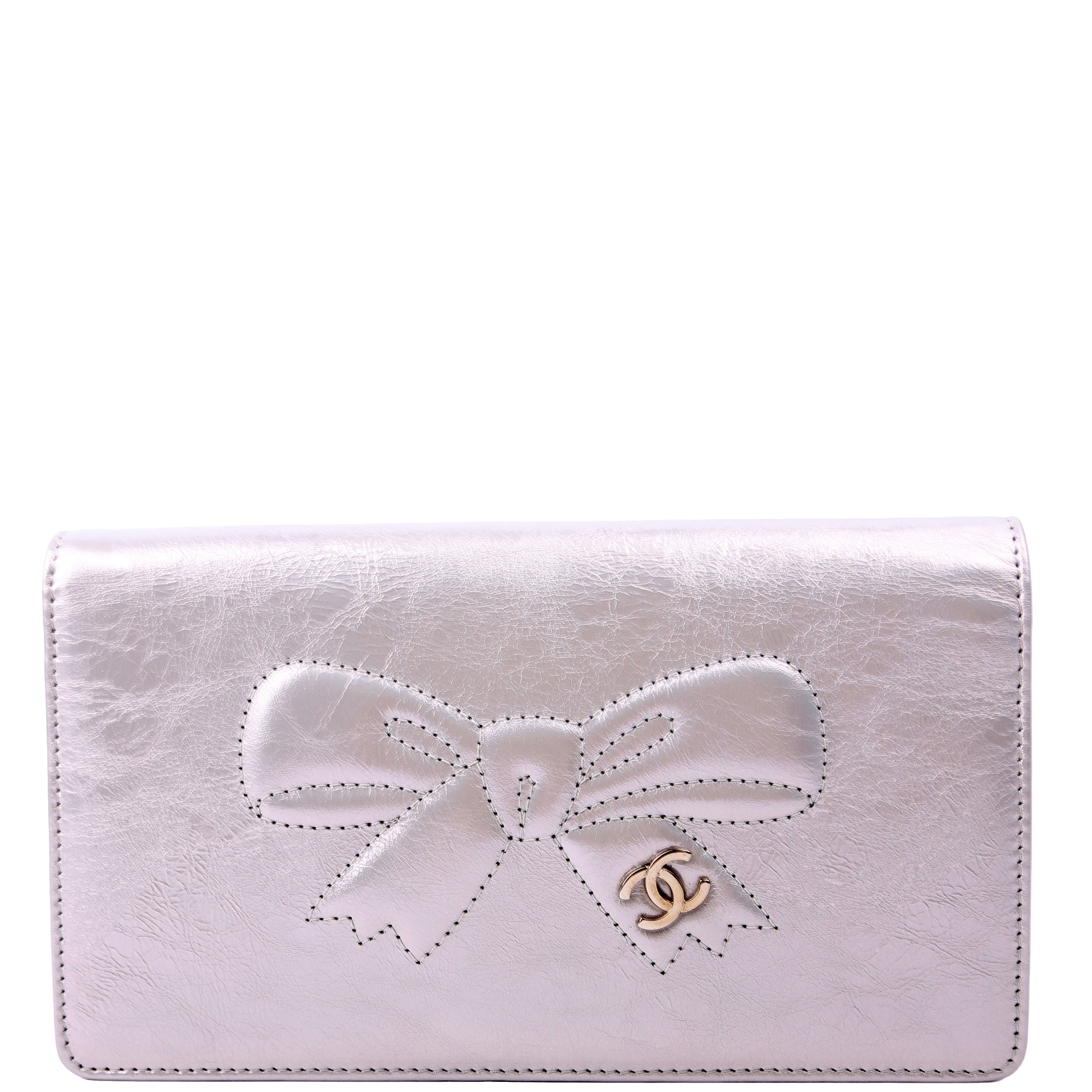 CC Bow Bi-Fold Wallet Metallic 12M Silver